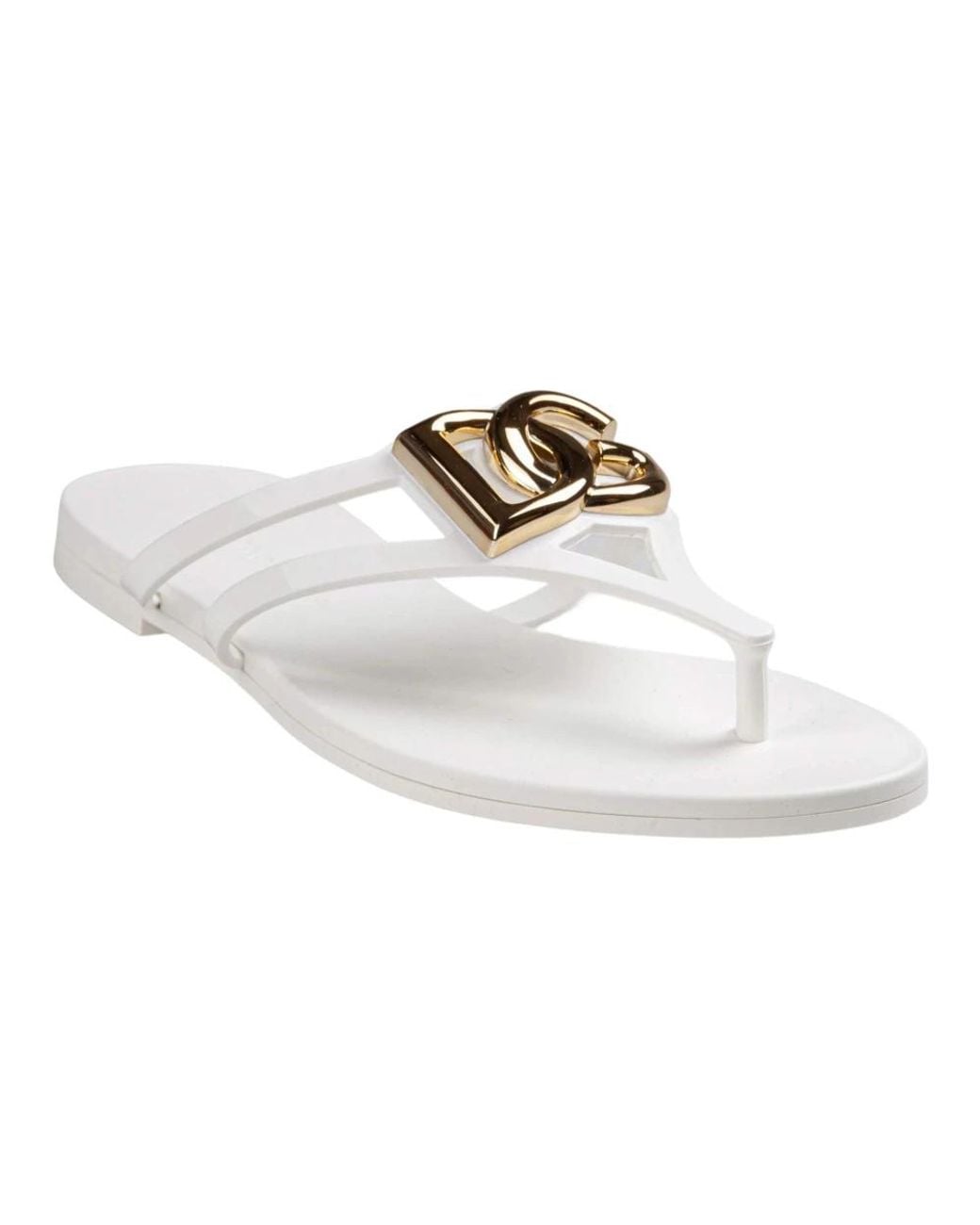 Dolce & Gabbana White Flip Flops