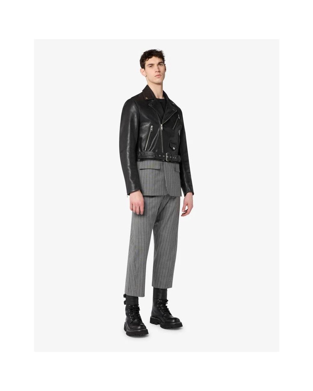 Moschino Black Leather Jackets for men