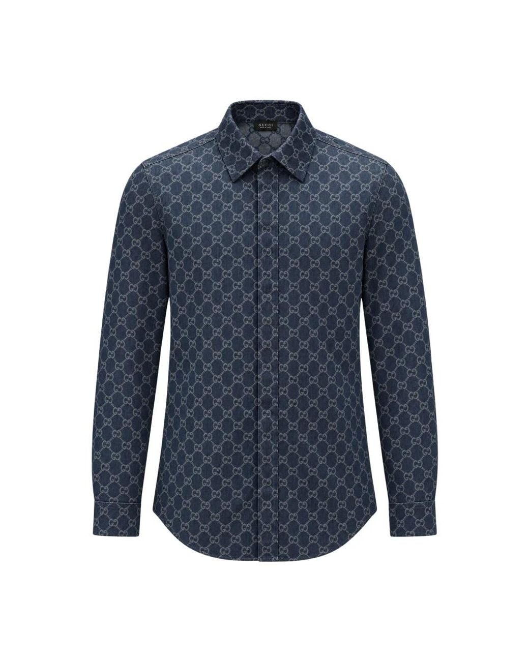 Gucci Blue Denim Shirts for men
