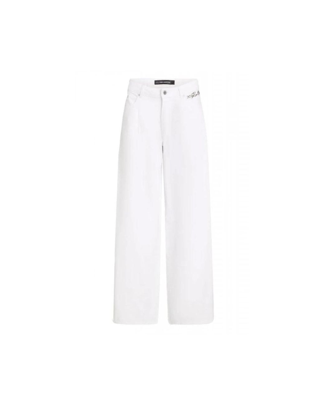 Karl Lagerfeld White Wide Jeans