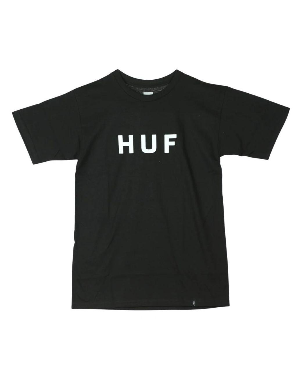Huf Tops ,Zwart ,Zwart/Wit Logo T-Shirt in het Black voor heren