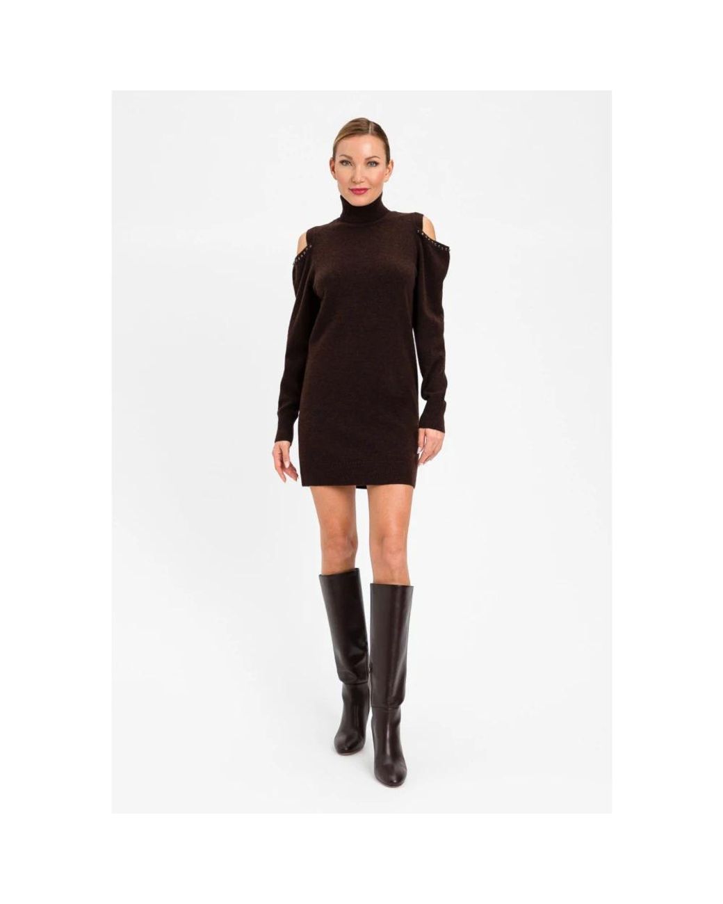 Twinset Brown Knitted Dresses