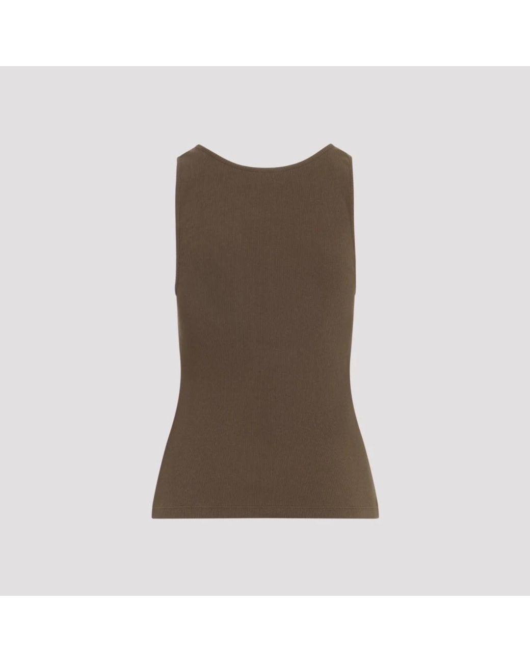 Saint Laurent Brown Sleeveless Tops