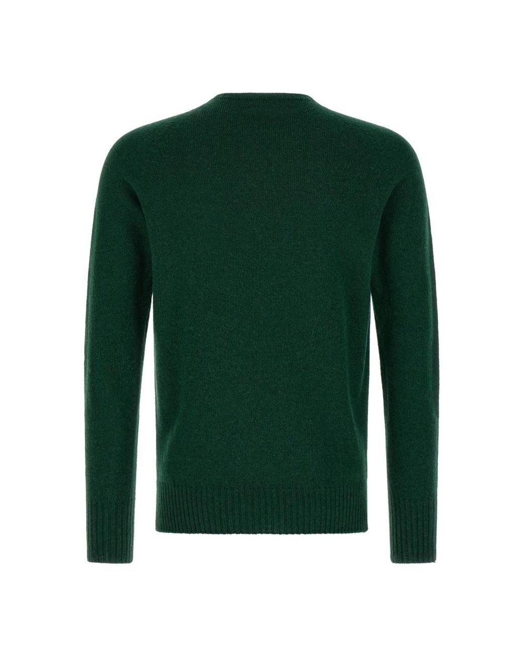 Ma'ry'ya Green Round-Neck Knitwear for men
