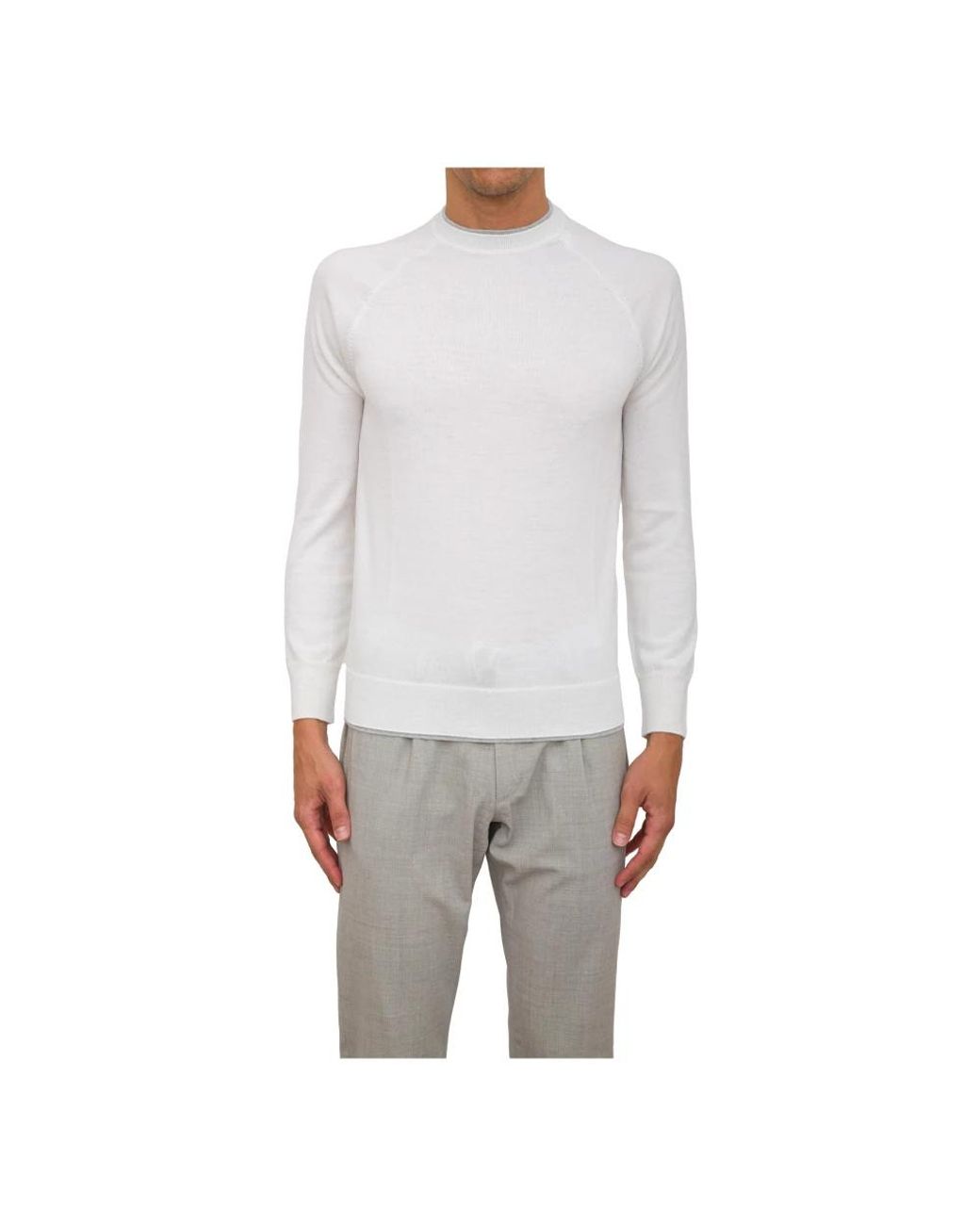 Eleventy Gray Round-Neck Knitwear for men