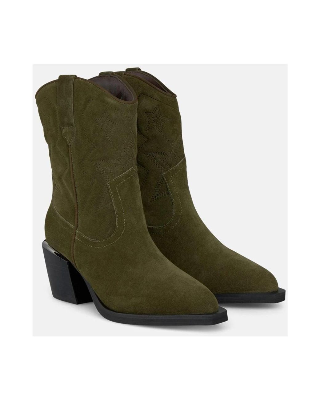 Alma En Pena. Green Cowboy & Biker Boots