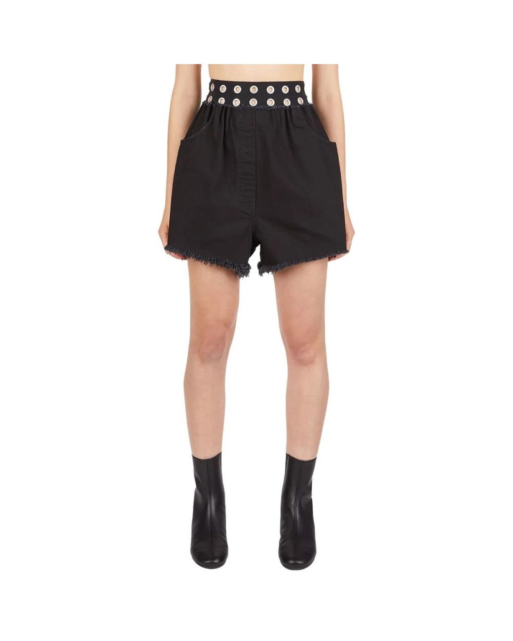Raf Simons Black Eyelet Shorts