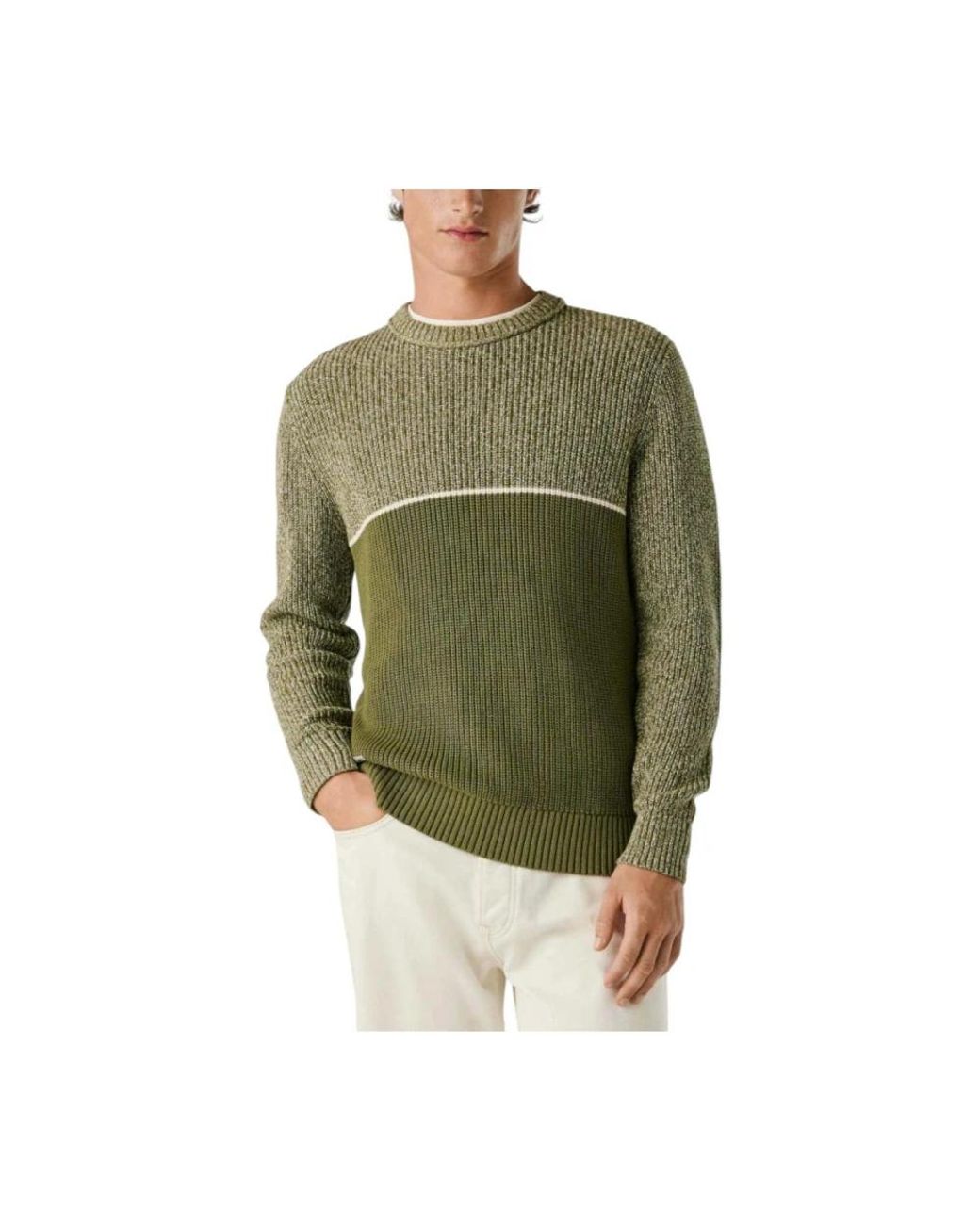 Pepe Jeans Green Round-Neck Knitwear for men