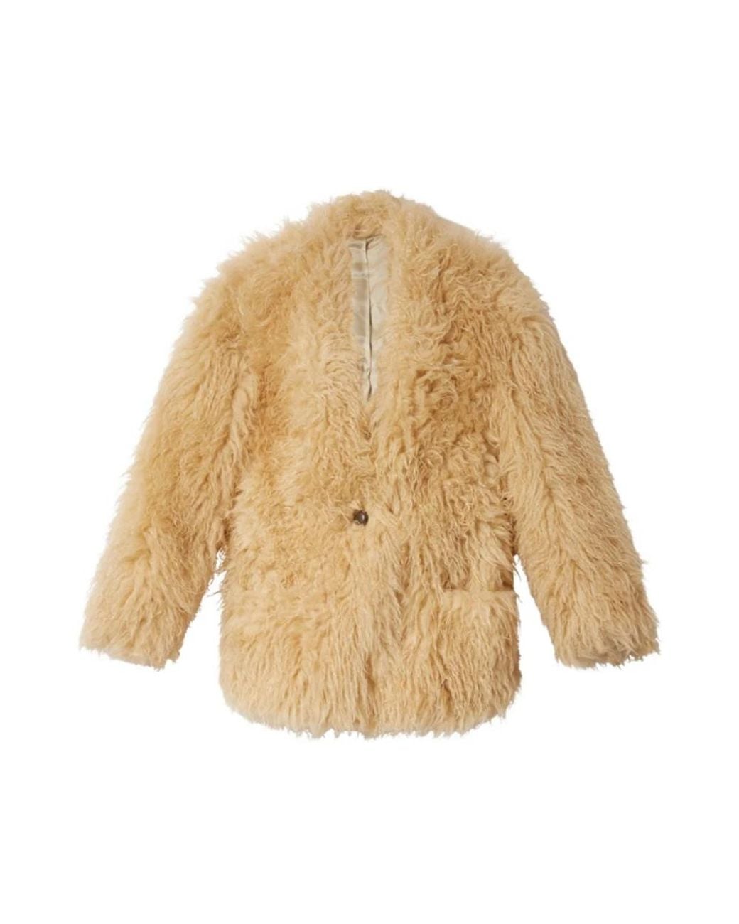 Isabel Marant Natural Mylae Faux Fur Coat