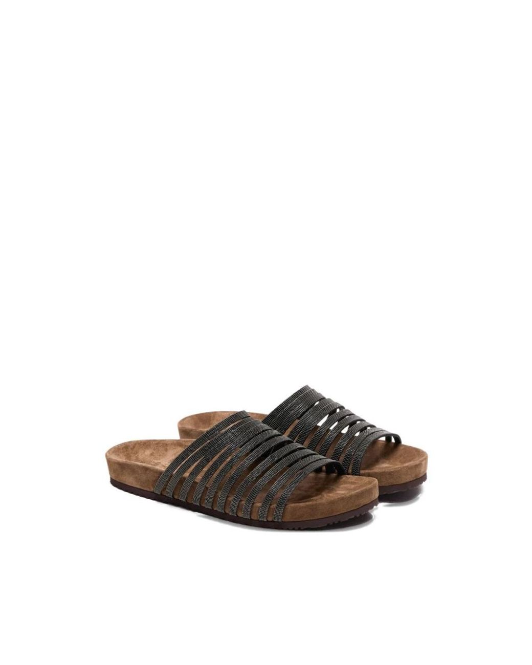 Brunello Cucinelli Brown Sliders