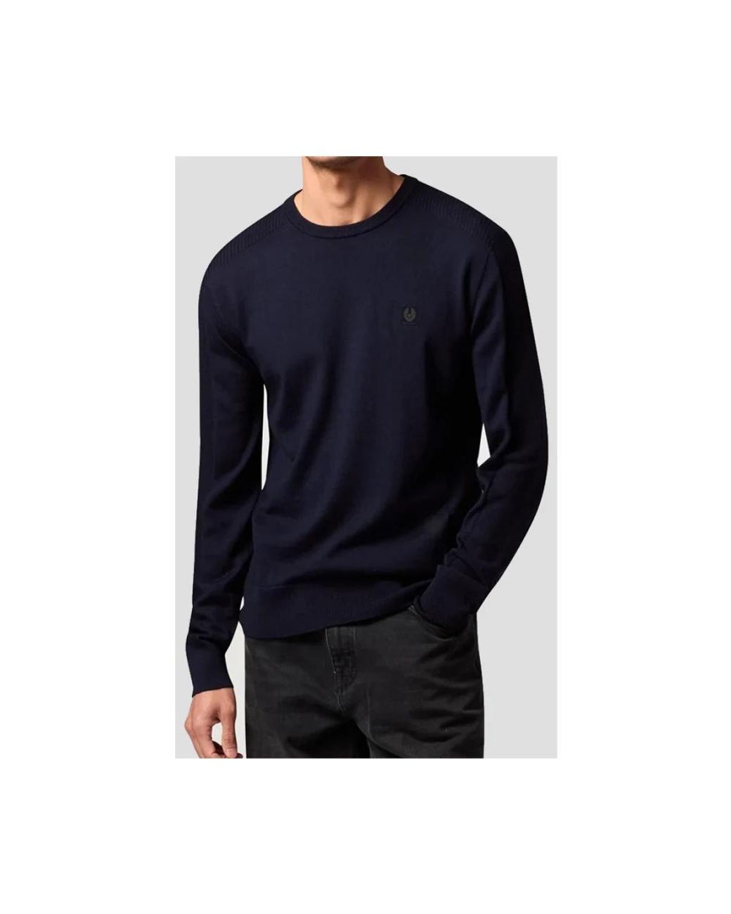 Belstaff Blue Round-Neck Knitwear for men