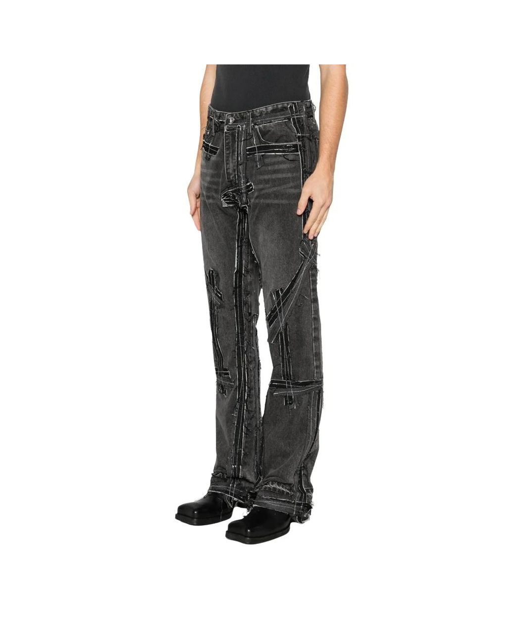 Who Decides War Black Straight Jeans for men