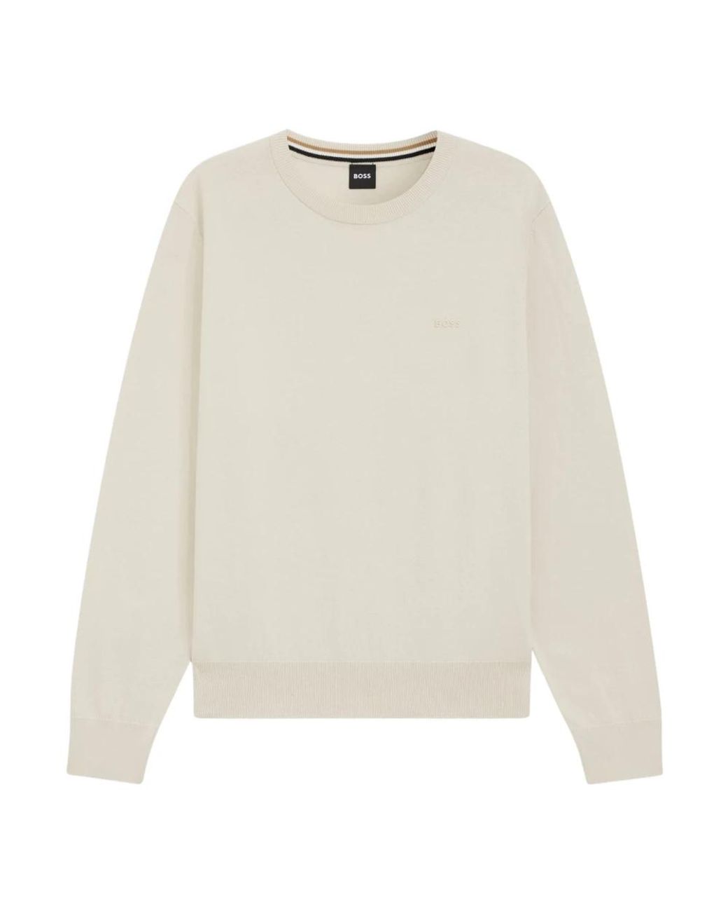 Boss White Round-Neck Knitwear for men