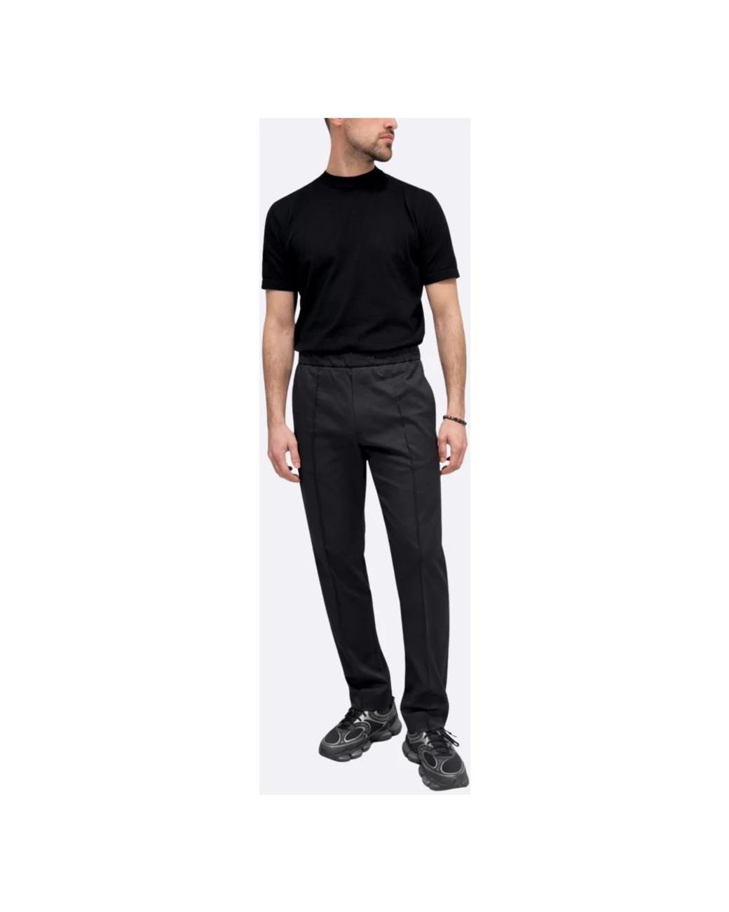 Paolo Pecora Black Slim-Fit Trousers for men