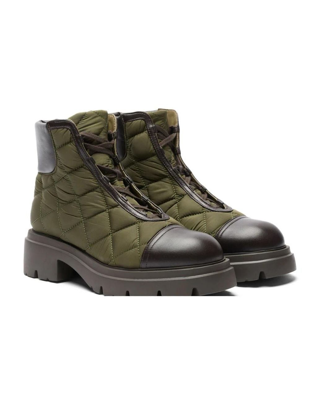 Stuart Weitzman Green Lace-Up Boots