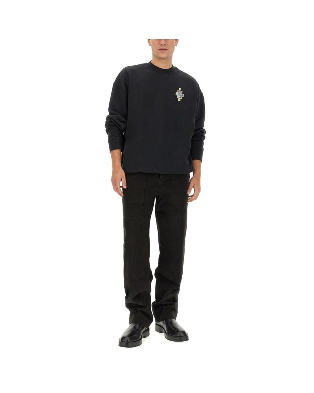 Marcelo Burlon Black Straight Trousers for men