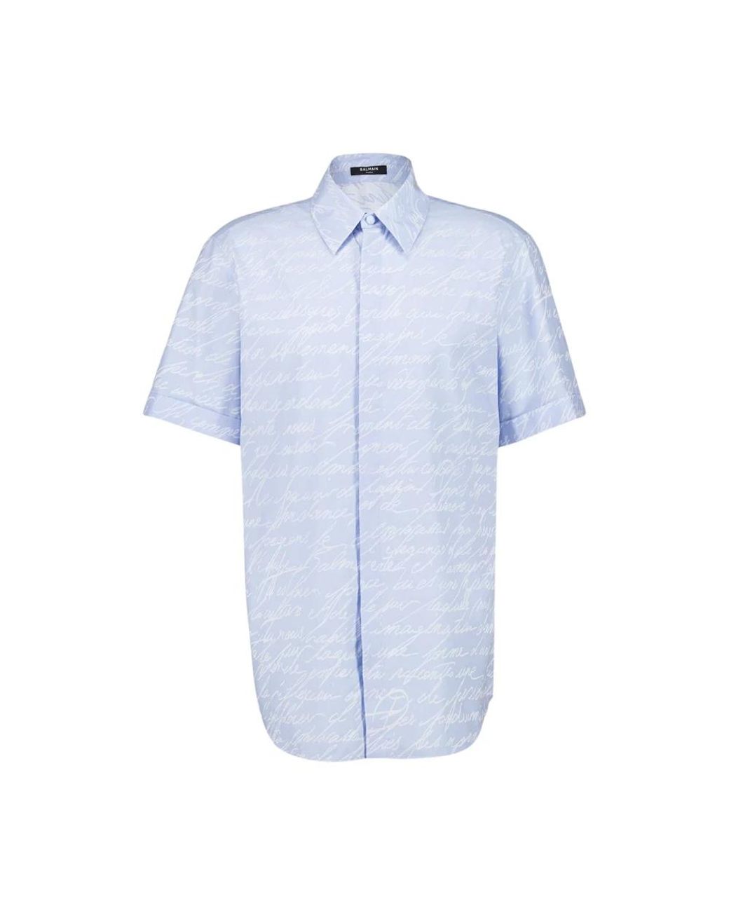 Balmain Blue Short Sleeve Shirts for men