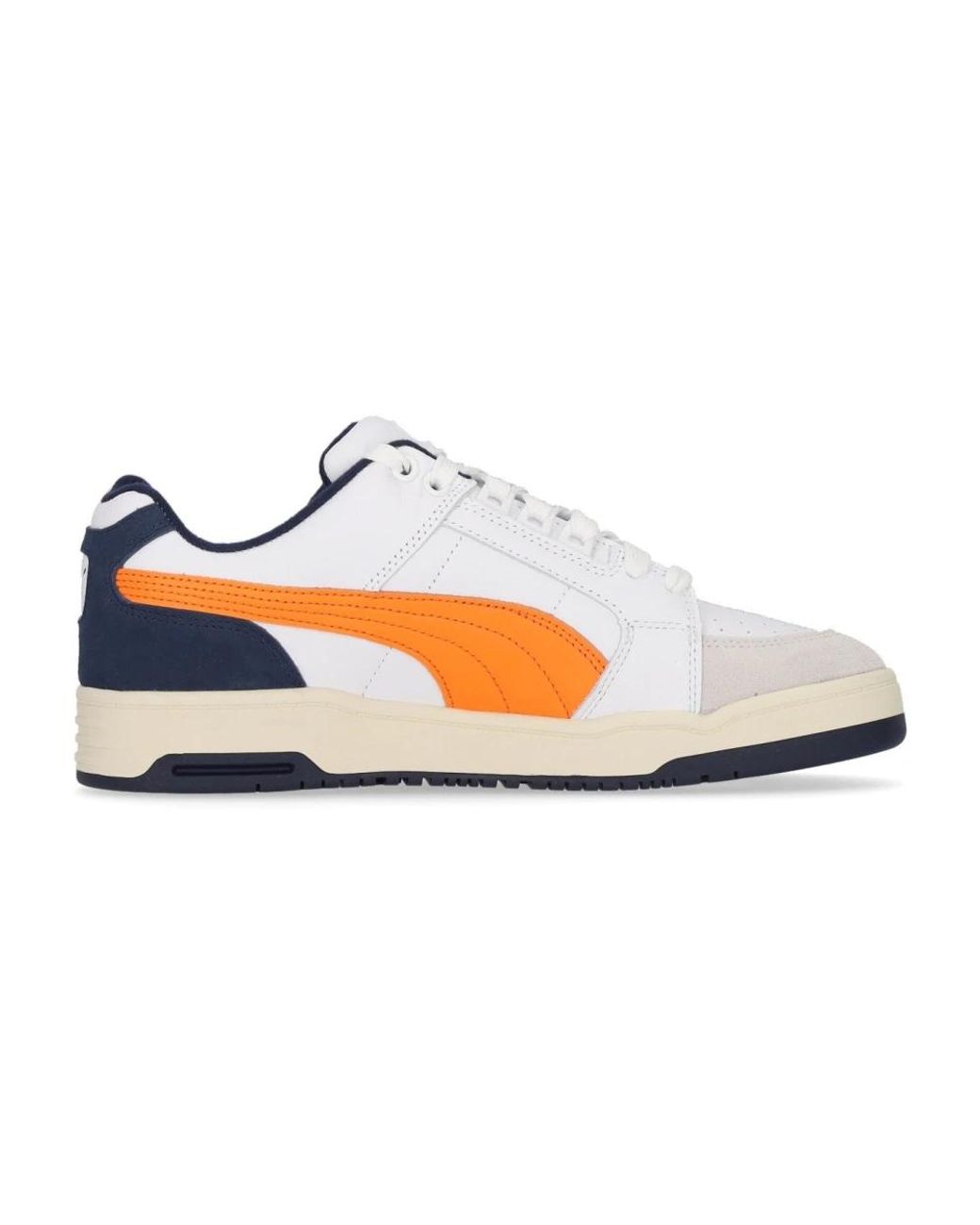 PUMA Schoenen ,Veelkleurig ,Leer Retro Lage Sneaker Wit/Oranje in het Blue voor heren