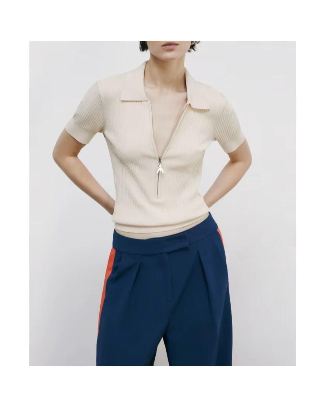 Patrizia Pepe Natural Round-Neck Knitwear
