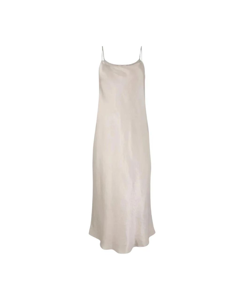 Vince White Sleek Maxi Slip Dress With Minimalist Design