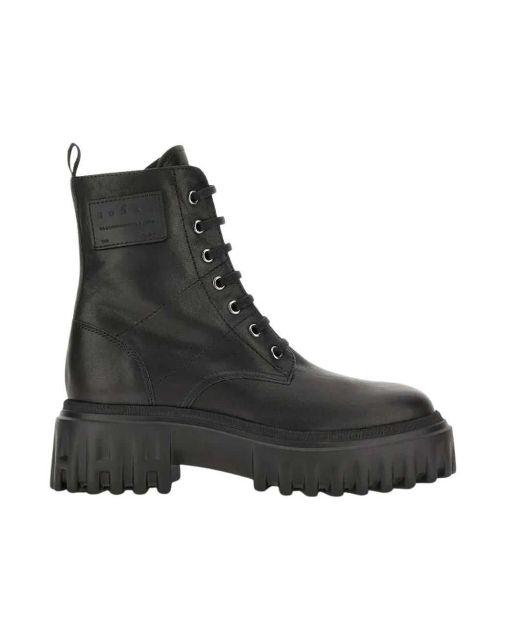 Hogan Black Lace-Up Boots
