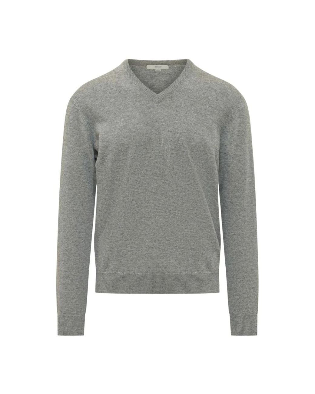 Malo Gray V-Neck Knitwear for men