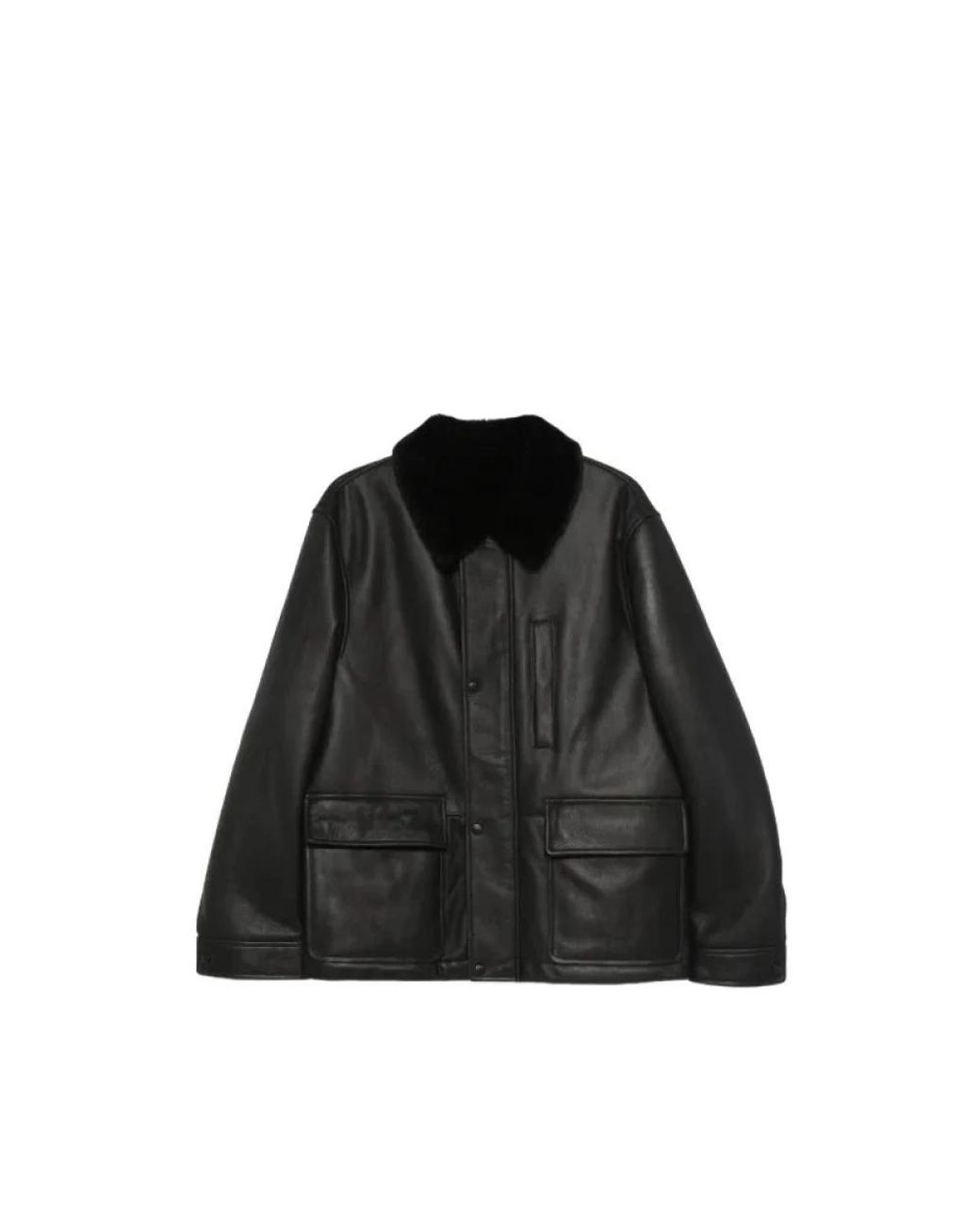 Yves Salomon Black Leather Jackets for men