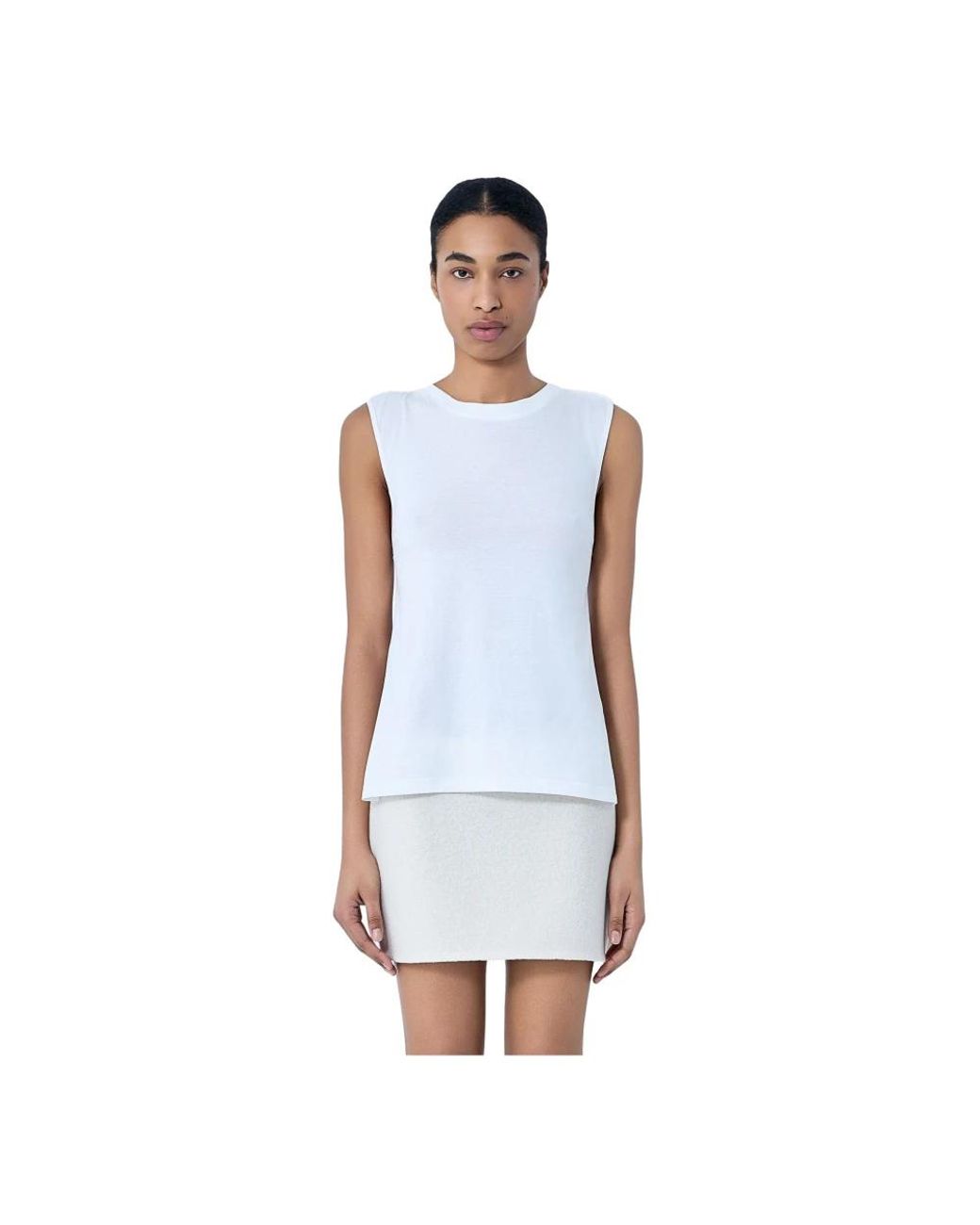 Rier Blue Sleeveless Tops