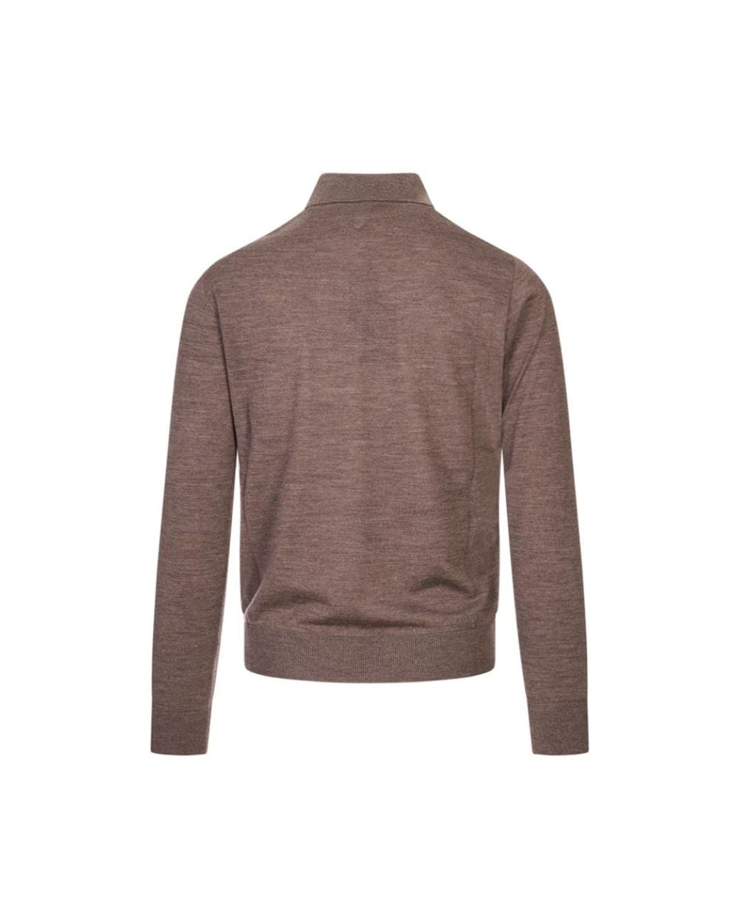Canali Brown Round-Neck Knitwear for men