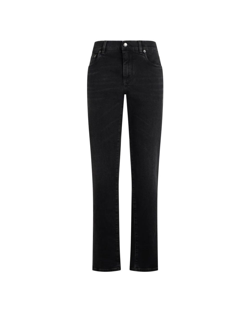 Dolce & Gabbana Black Straight Fit Jeans for men