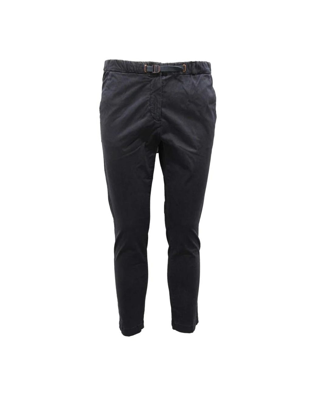 White Sand Black Slim-Fit Trousers
