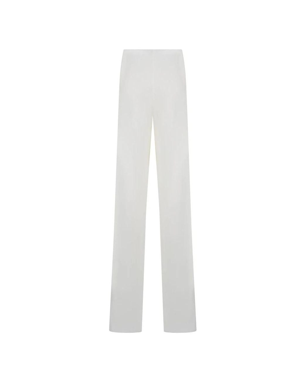 Alberta Ferretti White Straight Trousers