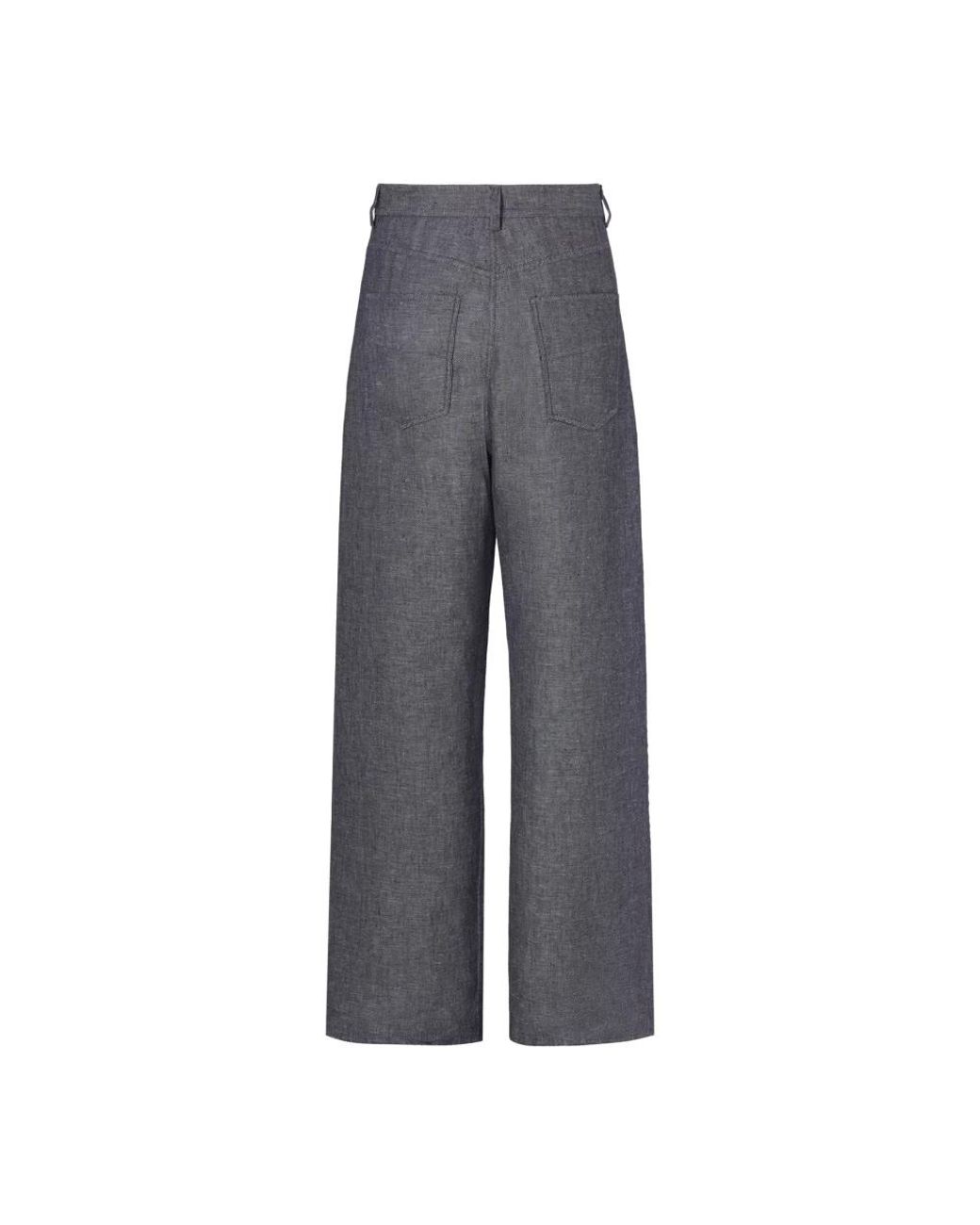 Fendi Gray Wide Jeans for men