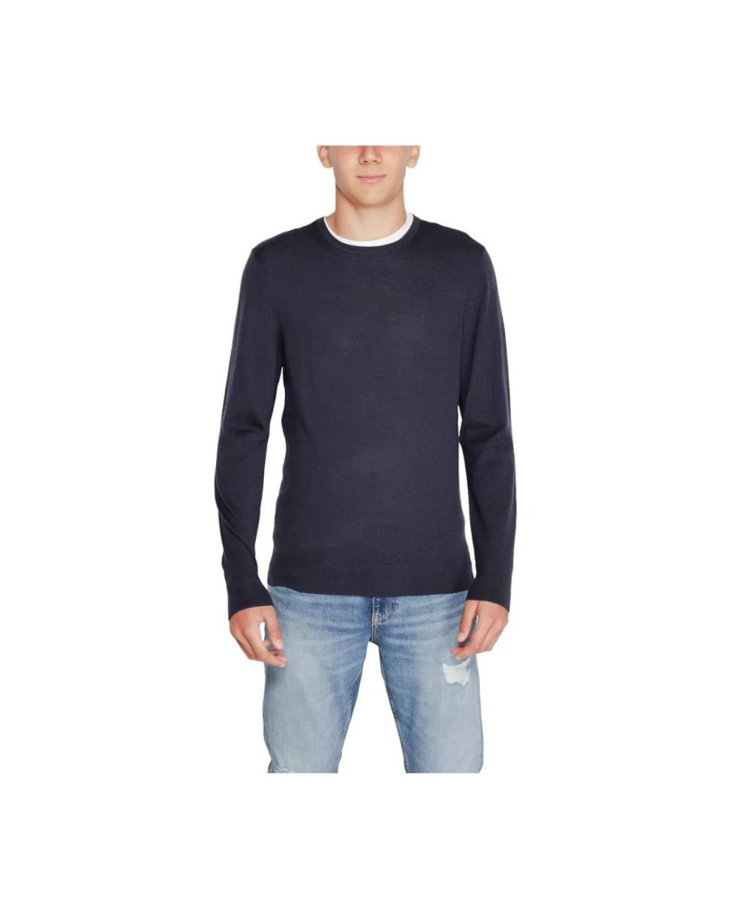 Calvin Klein Blue Round-Neck Knitwear for men