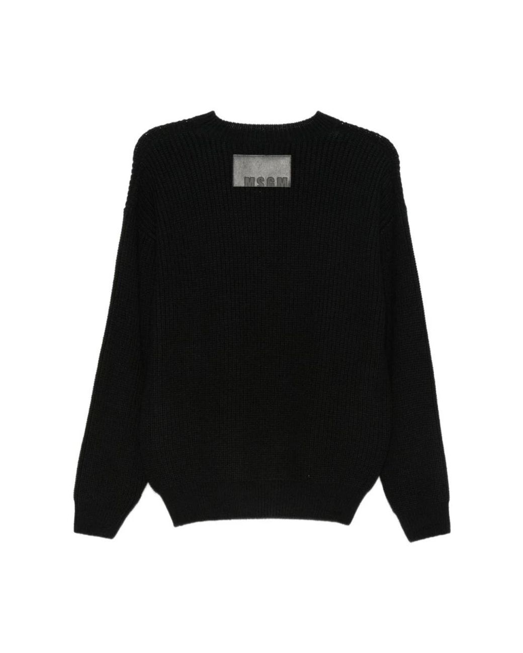 MSGM Black Round-Neck Knitwear for men