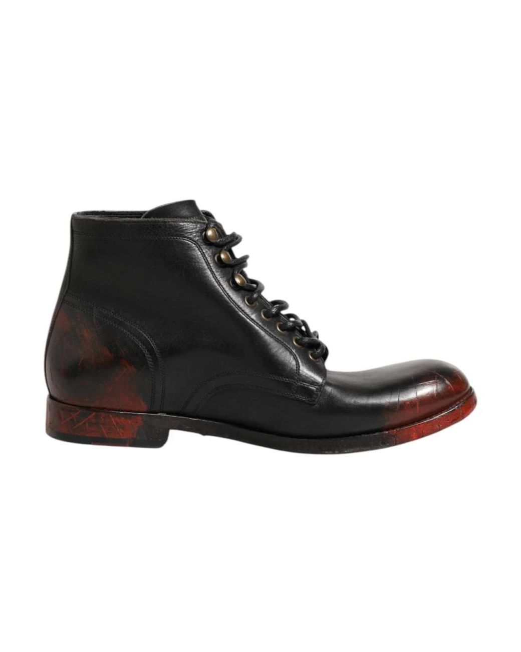 Dolce & Gabbana Black Lace-Up Boots for men