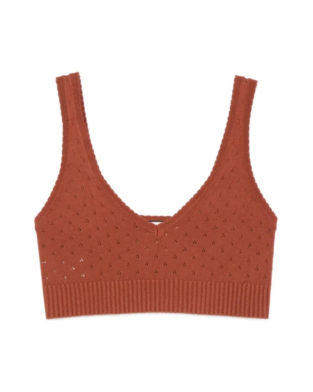 Plan C Brown Sleeveless Tops