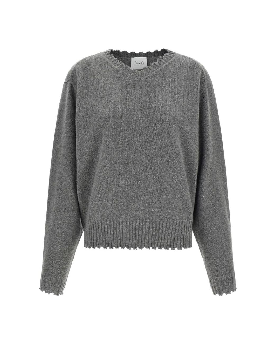 Nude Gray V-Neck Knitwear