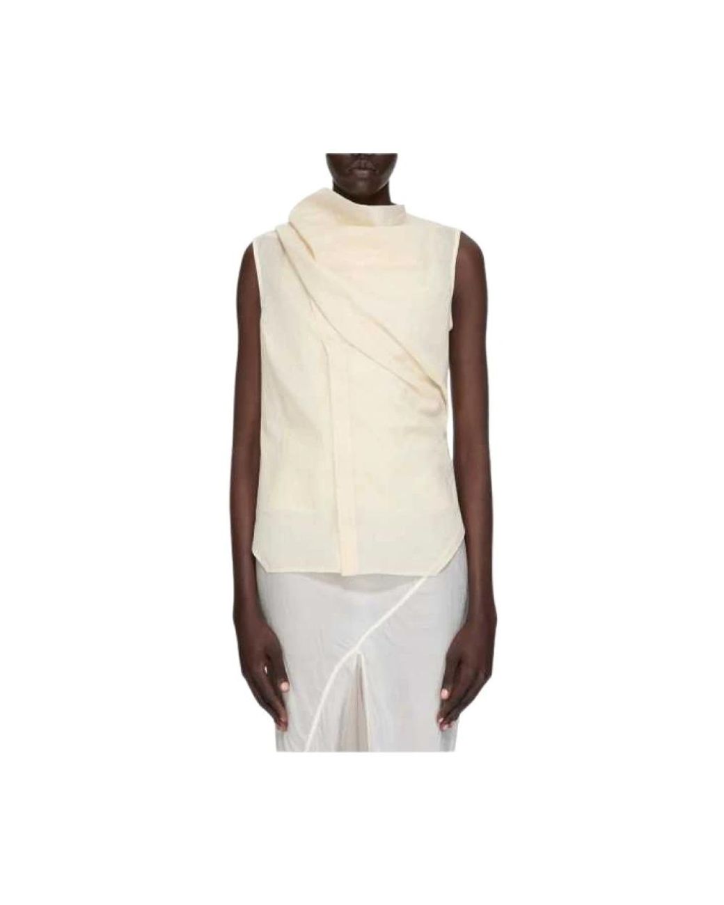 Rick Owens Overhemden ,Katoen Island Shirt in het Natural
