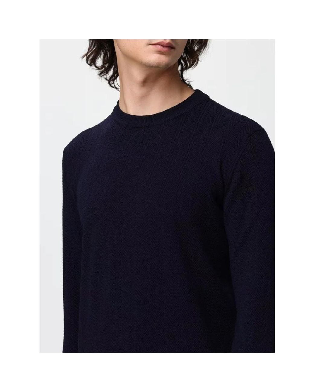 Brooksfield Blue Round-Neck Knitwear for men