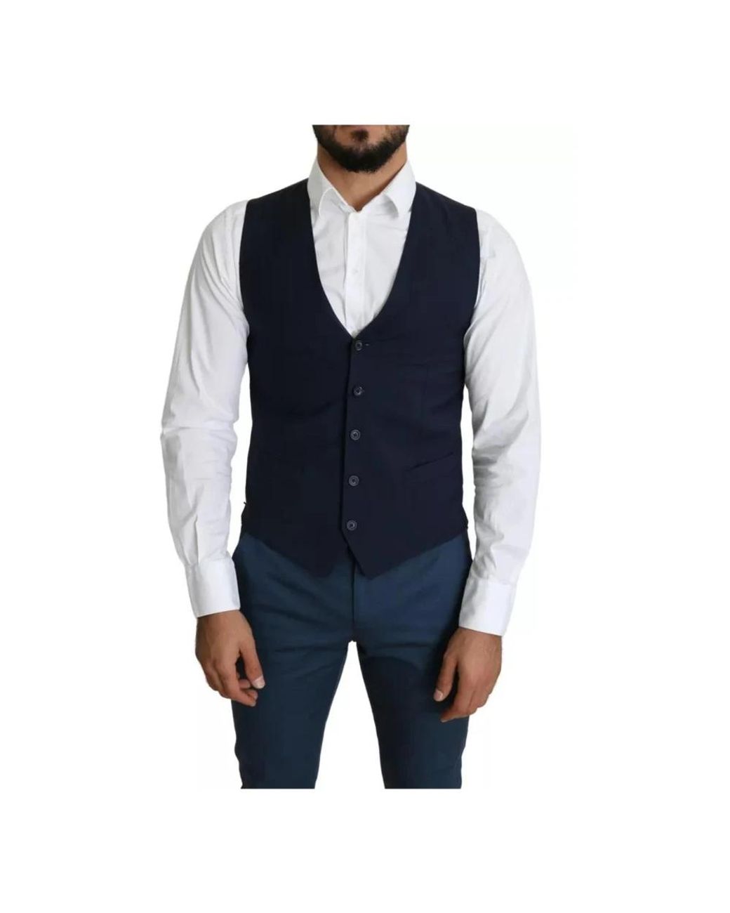 Dolce & Gabbana Blue Waistcoats for men