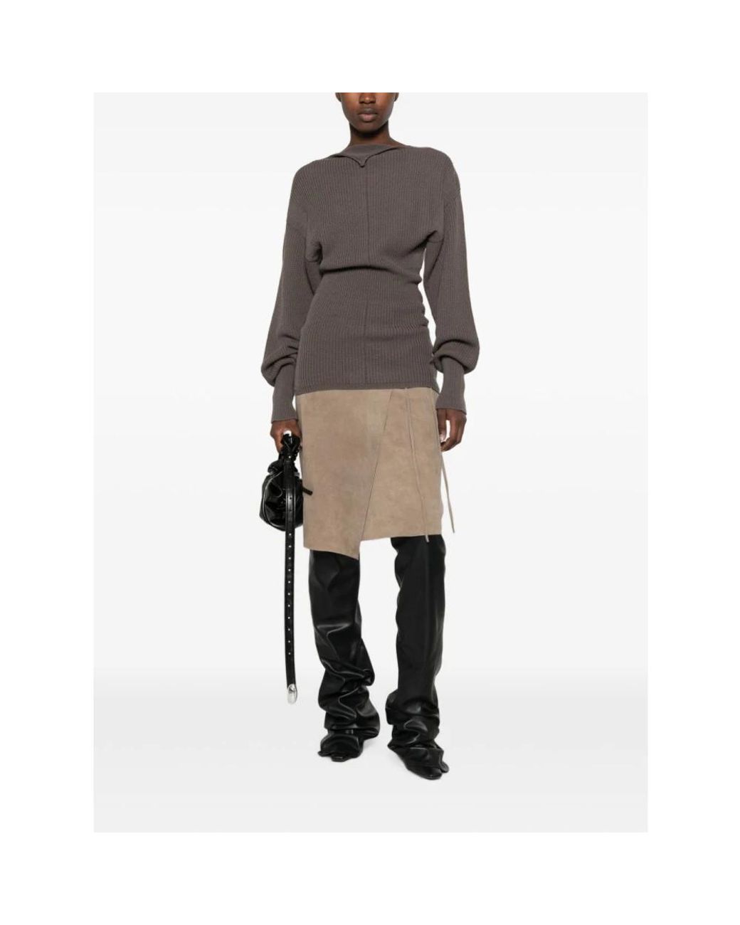 Rick Owens Gray Round-Neck Knitwear