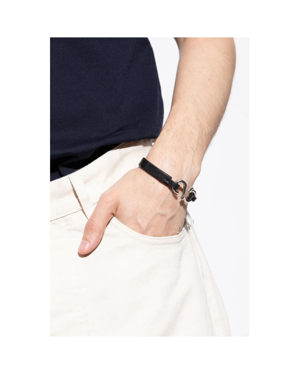 Ferragamo Lederarmband in Black für Herren