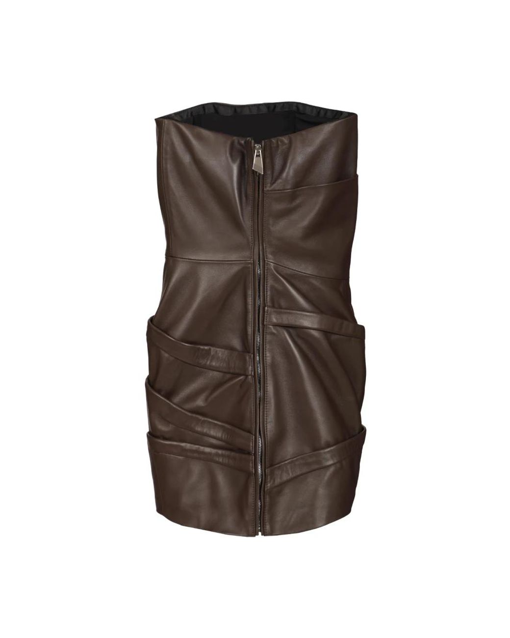 The Attico Brown Short Dresses