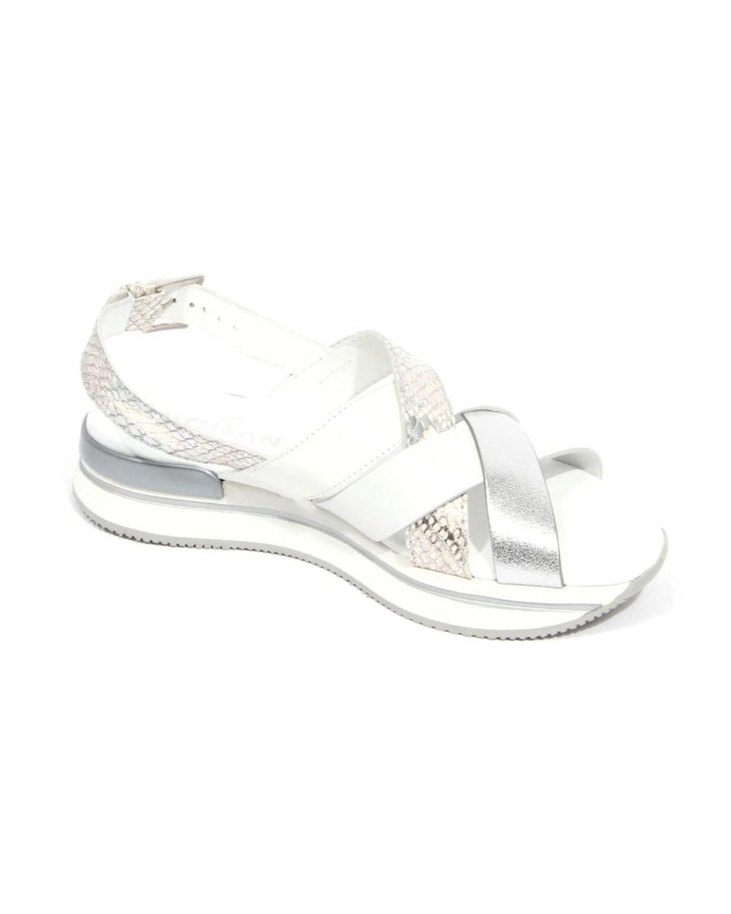 Hogan Schoenen ,Wit ,Sandaal Met Gekruiste Banden in het White