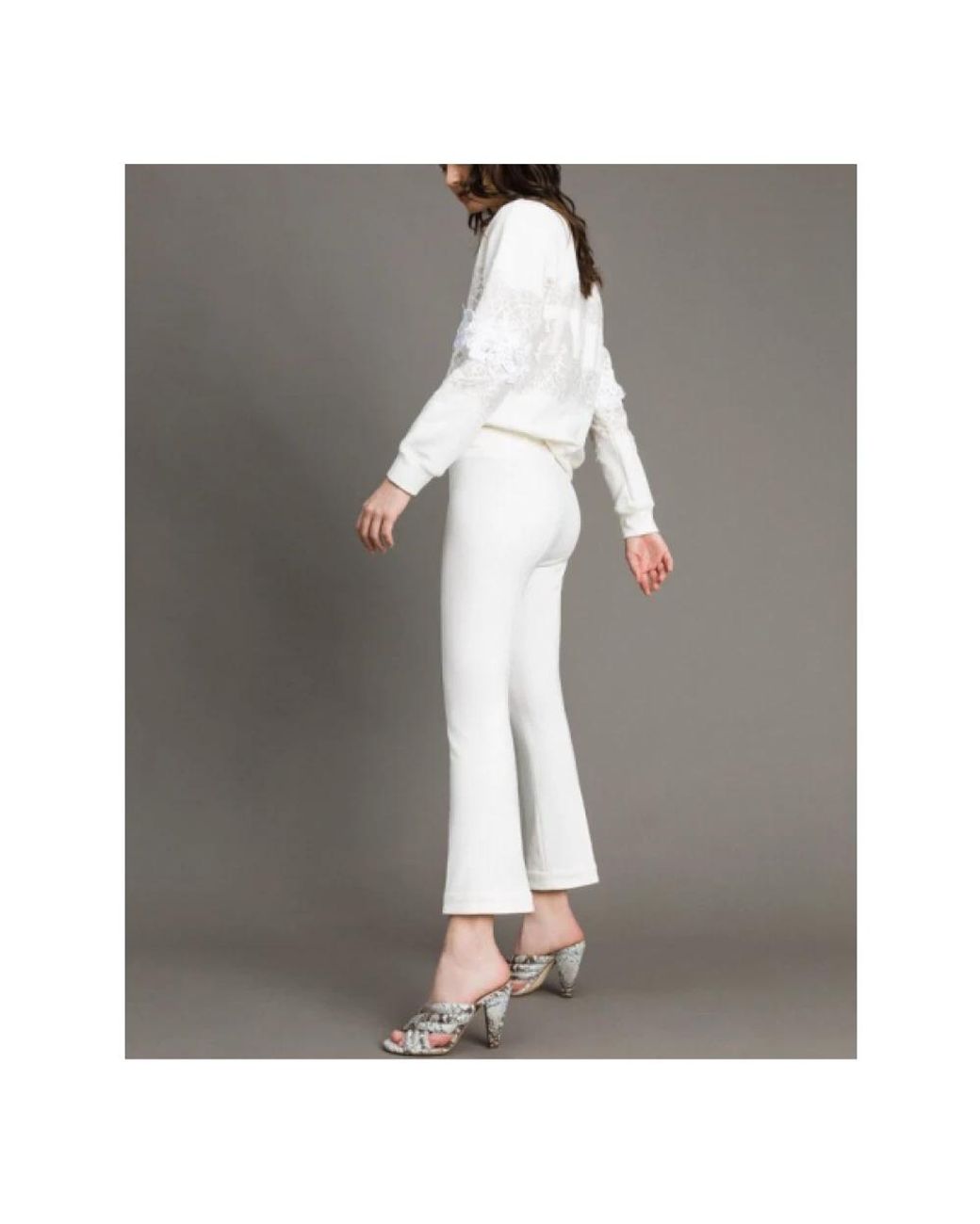 Twinset Gray Cropped Trousers