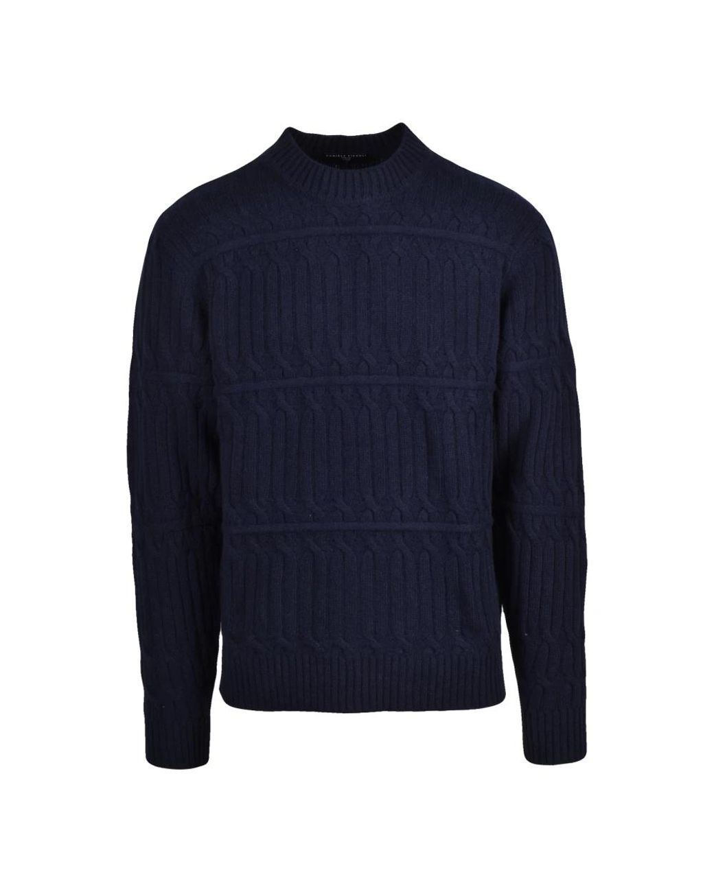 Daniele Fiesoli Blue Round-Neck Knitwear for men