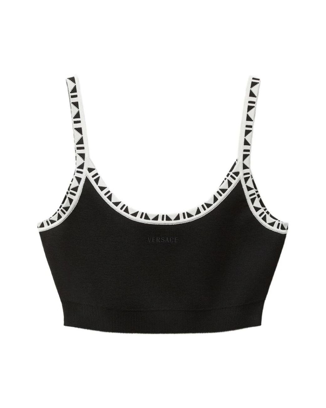 Sleeveless Tops Versace de color Black