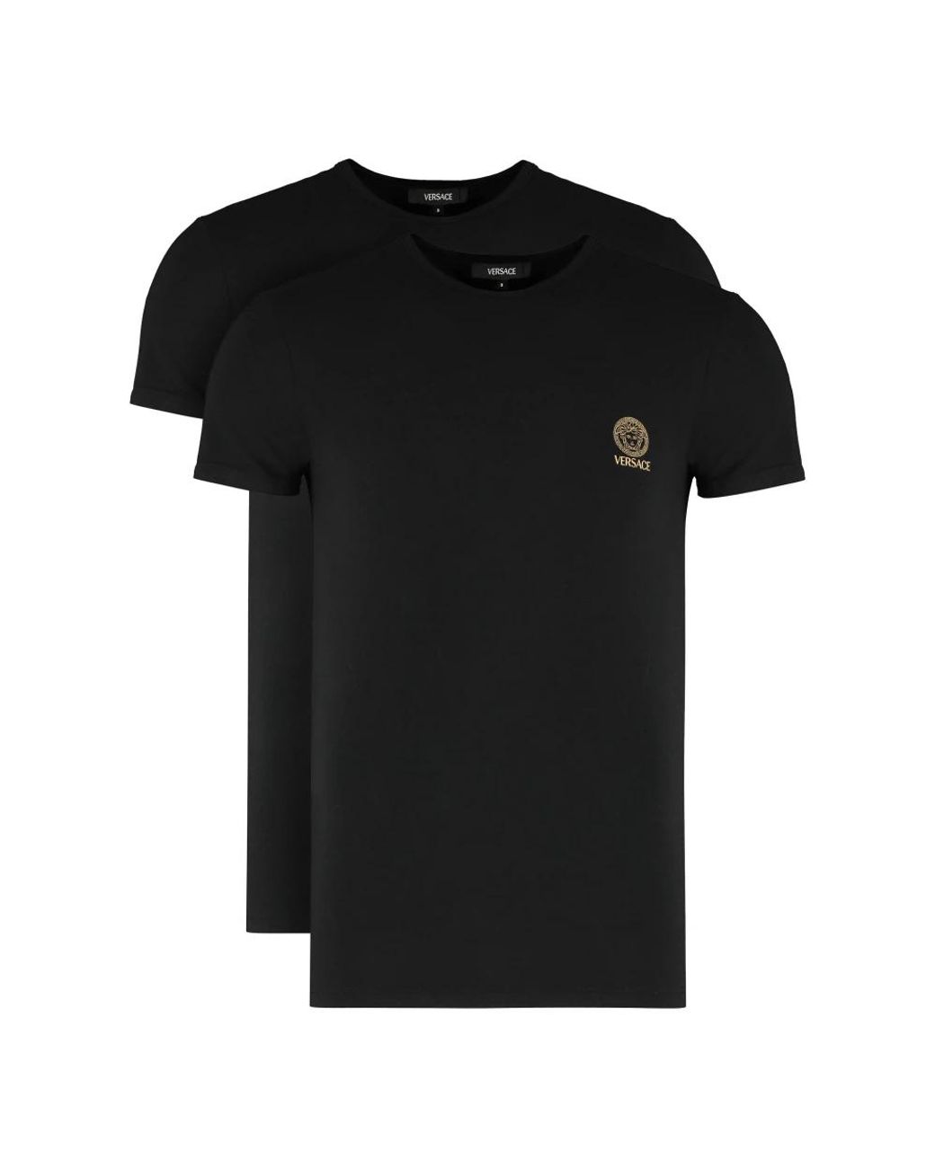 Versace Tops ,Zwart ,Katoen Medusa Undershirt 2-Pack in het Black voor heren