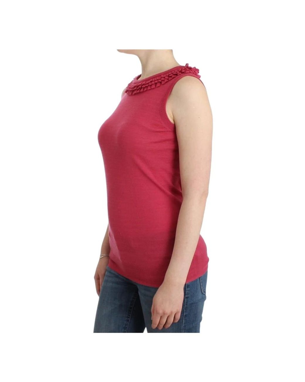 John Galliano Red Sleeveless Tops